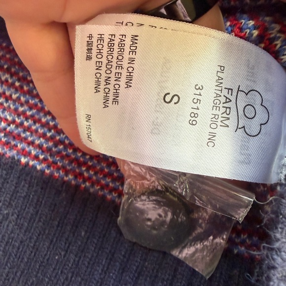 FARM Rio Red Blue Leopard Print Button Cardigan Size Small - Picture 3 of 5